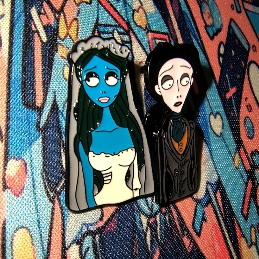 Blue and Black Cartoon Character Pins Corpse Bride Tim Burton Nightmare Before